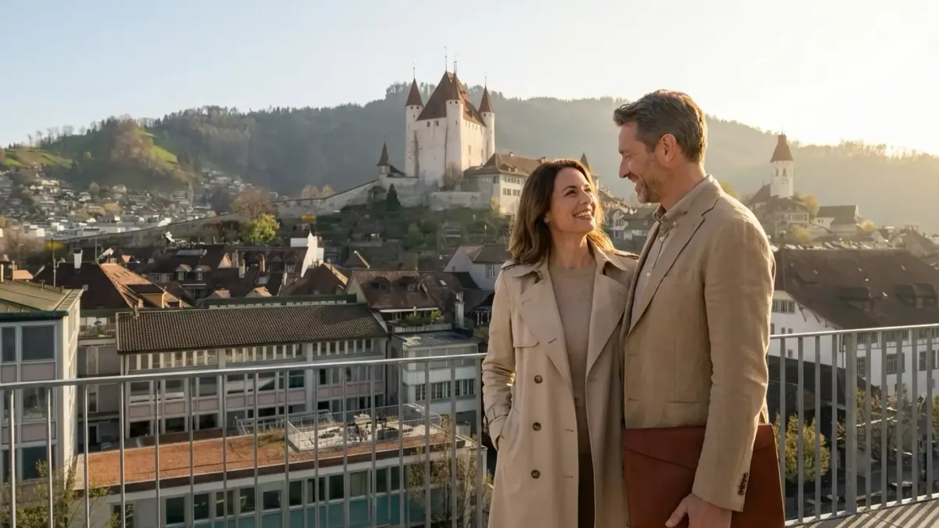 Sigrist Notariat in Thun bei Sonnenuntergang